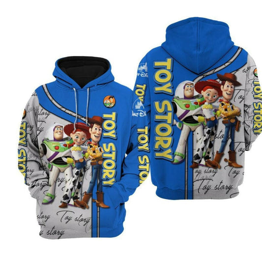 Disney Hoodie Toy Story Woody Buzz Jessie Blue 3d Hoodie Zip Hoodie Moonbestprint