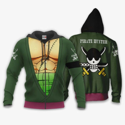 One Piece Roronoa Zoro Uniform Anime 3k325 Fan Gift Stylist Unisex Cartoon 3d Hoodie Zip Hoodie 2299 Moonbestprint