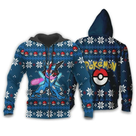 Greninja Anime Pokemon Manga Ugly Christmas Sweater 1k833 Fan Gift Stylist Unisex Cartoon Graphic Outfits Aop 3d Hoodie Zip Hoodie 955 Moonbestprint