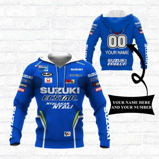 Custom Name Number Suzuki Ecstar Shirt Fan Gift 416, Stylist Unisex 3d Hoodie Zip Hoodie 1100 Moonbestprint
