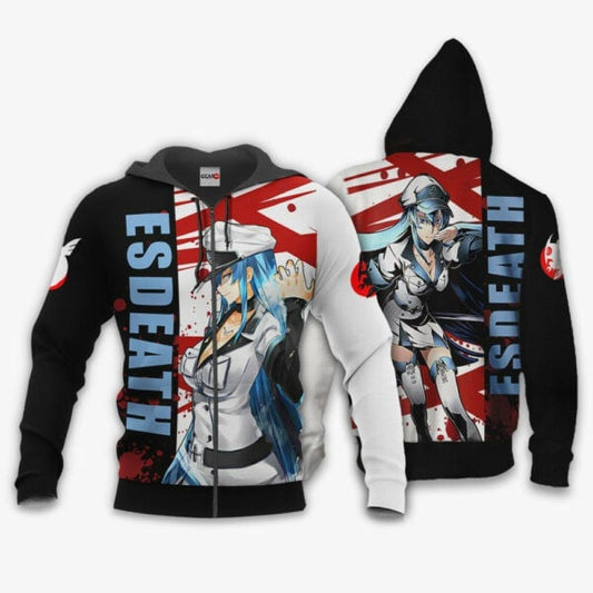 Akame Ga Kill Esdeath Anime Anime 3k353 Fan Gift Stylist Unisex Cartoon 3d Hoodie Zip Hoodie 497 Moonbestprint