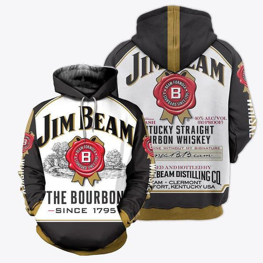 Vintage Jim Beam Hoodie, Gift For Fan 3d All Over Print Shirt Hoodie 2418 Moonbestprint