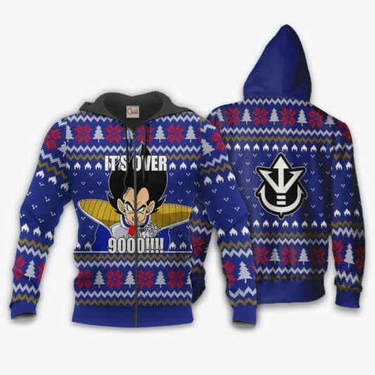 Vegeta Ugly Christmas Dragon Ball Z Anime 1k345 Fan Gift Stylist Unisex Cartoon Graphic Outfits Aop 3d Hoodie, Zip Hoodie 2281 Moonbestprint