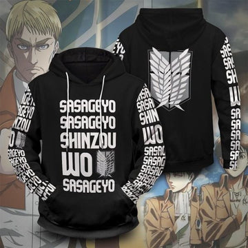 Attack On Titan Shinzou Wo Sasageyo Anime 2k571 Lover Gift ,attack On Titan Shinzou Wo Sasageyo All Over Print 3d Hoodie 640 Moonbestprint