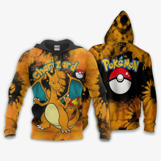 Charizard Anime Pokemon Manga Tie Dye Style 1k735 Fan Gift Stylist Unisex Cartoon Graphic Outfits Aop 3d Hoodie, Zip Hoodie 1380 Moonbestprint
