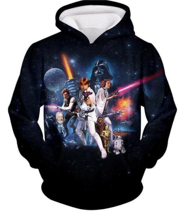 Star Wars Super Star Wars Movie Poster Promo Black, Aop Hoodie 2491 Moonbestprint