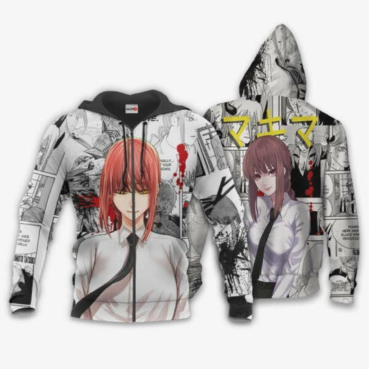 Mikima Manga Style Chainsaw Man Anime 3k55 Fan Gift Stylist Unisex Cartoon 3d Hoodie Zip Hoodie 1956 Moonbestprint