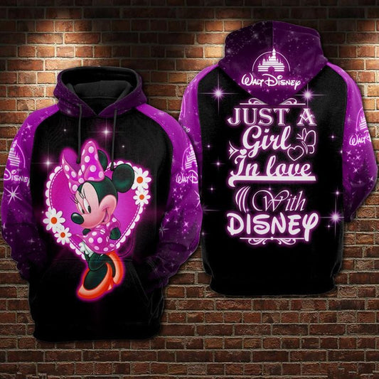 Juts A Girl In Love Mickey Over Print 3d Hoodie Zip Hoodie 574 Moonbestprint