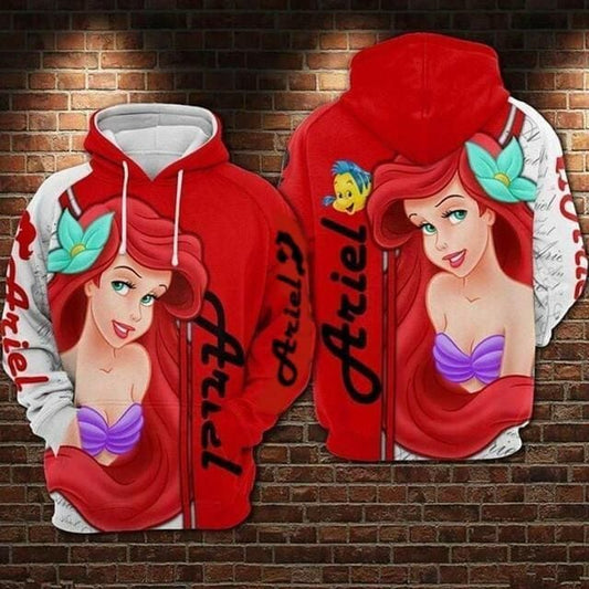 Ariel Little Mermaid Cartoon 3d Hoodie Zip Hoodie 23 Moonbestprint
