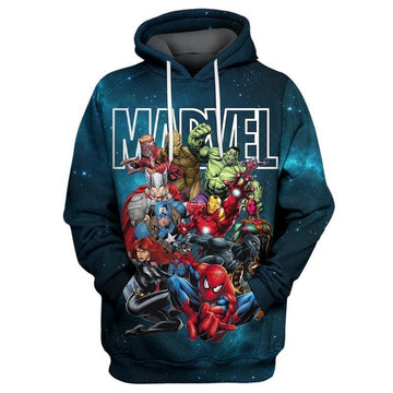 Superhero Avengers Marvel Comic Vision Hulk Groot Black Widow Thor Captain America Black Panther Ironman Over Print 3d Hoodie Zip Hoodie Moonbestprint