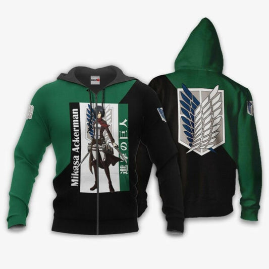 Mikasa Ackerman Attack On Titan Anime 3k211 Fan Gift Stylist Unisex Cartoon 3d Hoodie Zip Hoodie 2455 Moonbestprint