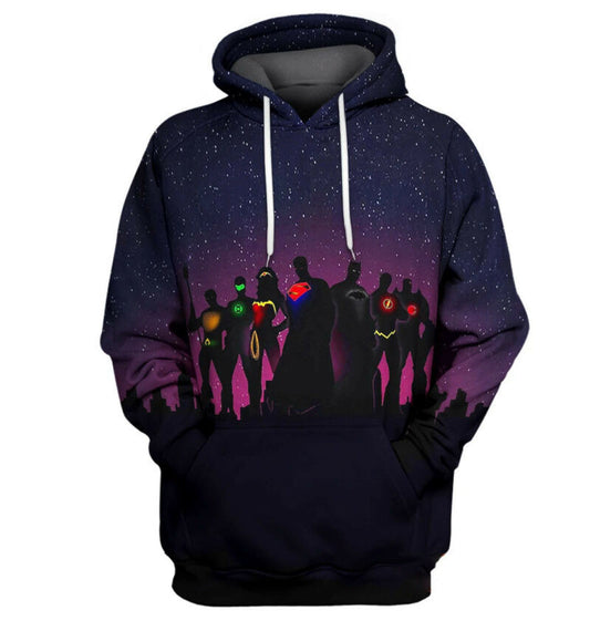 Dc Heroes Galaxy 3d Hoodie Zip Hoodie Moonbestprint