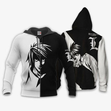 Death Note Hoodie L Lawliet Anime 3k458 Fan Gift Stylist Unisex Cartoon 3d Hoodie Zip Hoodie 407 Moonbestprint