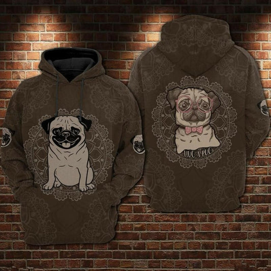 Hug A Pug Over Print 3d Hoodie Zip Hoodie Moonbestprint