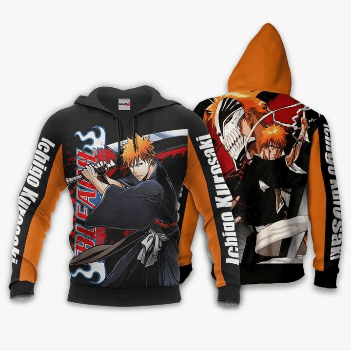 Ichigo Kurosaki Anime Manga Bleach 1 For Men And Women 3d Hoodie Zip Hoodie Moonbestprint
