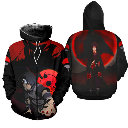 Itachi Sharingan Eyes Akatsuki Naruto Anime 2k858 Fan Gift Stylist Unisex Cartoon 3d Hoodie Zip Hoodie 986 Moonbestprint