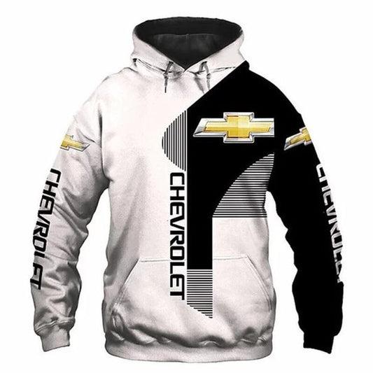 Chevrolet Lovers Black White Pattern 3d Hoodie Moonbestprint
