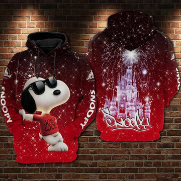 Snoopy Cartoon Peanuts Disneyland Over Print 3d Hoodie Zip Hoodie Moonbestprint