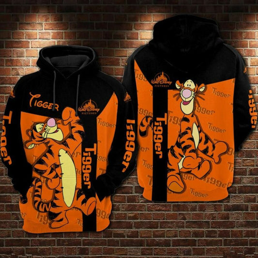Tigger Cartoon Winnie The Pooh Movies Disney 1 Over Print 3d Hoodie Zip Hoodie Moonbestprint