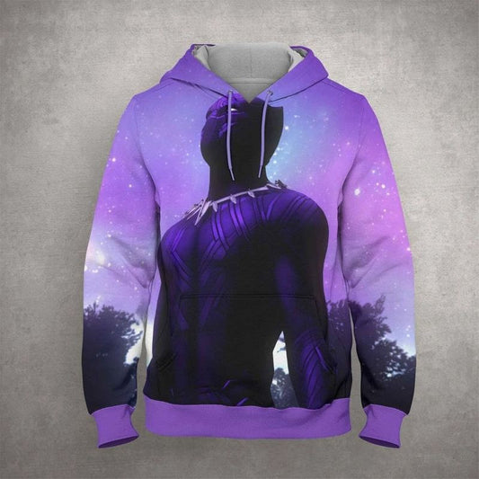 Black Panther Purple Wakanda Forever Over Print 3d Hoodie Zip Hoodie 3 Moonbestprint