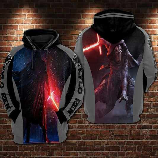 Kylo Ren Light Saber Star Wars Over Print 3d Hoodie Zip Hoodie Moonbestprint