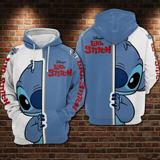Stitch Cartoon Lilo And Stitch 6 Over Print 3d Hoodie Zip Hoodie Moonbestprint