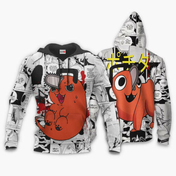 Pochita Manga Style Chainsaw Man Anime 3k47 Fan Gift Stylist Unisex Cartoon 3d Hoodie Zip Hoodie 2145 Moonbestprint