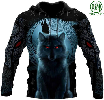 Fenrir Viking Alpha Wolf And Moon 3d Hoodie Moonbestprint