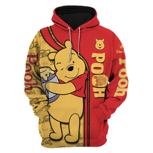 Winnie The Pooh Fan Gift, Winnie The Pooh Gift, Stylist Unisex Cartoon Graphic Outfits Aop Hoodie, Zip Hoodie 2735 Moonbestprint