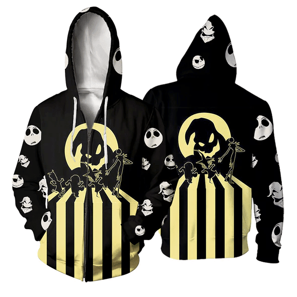 Jack Skellington The Nightmare Before Christmas 124 Fan Gift Stylist Unisex Cartoon Graphic Outfits Aop Hoodie, Zip Hoodie 104 Moonbestprint