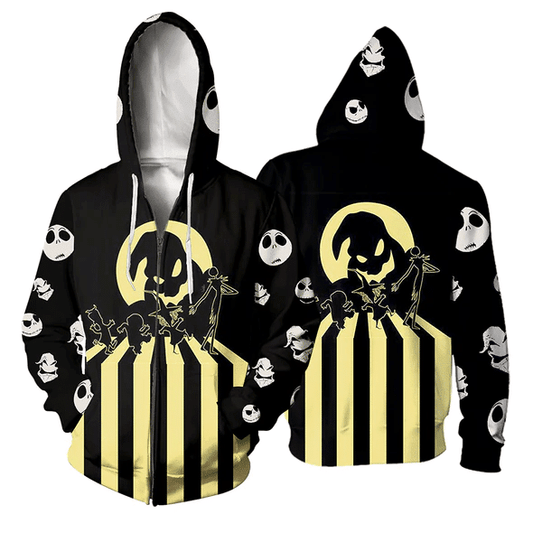 Jack Skellington The Nightmare Before Christmas 124 Fan Gift Stylist Unisex Cartoon Graphic Outfits Aop Hoodie, Zip Hoodie 104 Moonbestprint