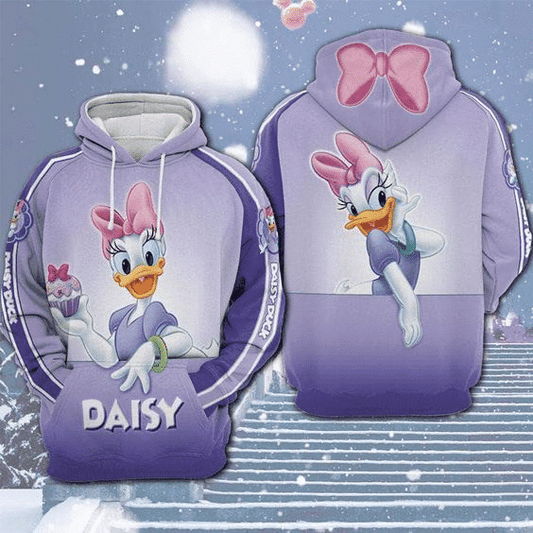 So Lovely Daisy Duck Comics Disney 110 Fan Gift Stylist Unisex Cartoon Graphic Outfits Aop Hoodie 2360 Moonbestprint
