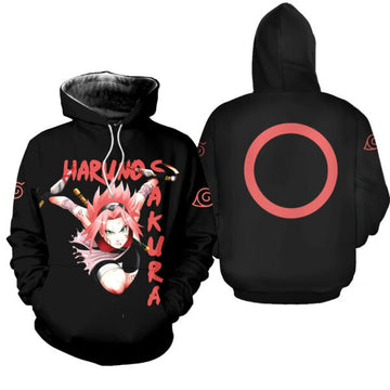 Naruto Haruno Sakura Clan Symbol Naruto Anime 2k866 Fan Gift Stylist Unisex Cartoon 3d Hoodie Zip Hoodie 2718 Moonbestprint