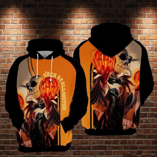 Disney Jack Skellington Pumpkin King Black Orange 3d Hoodie Zip Hoodie Moonbestprint