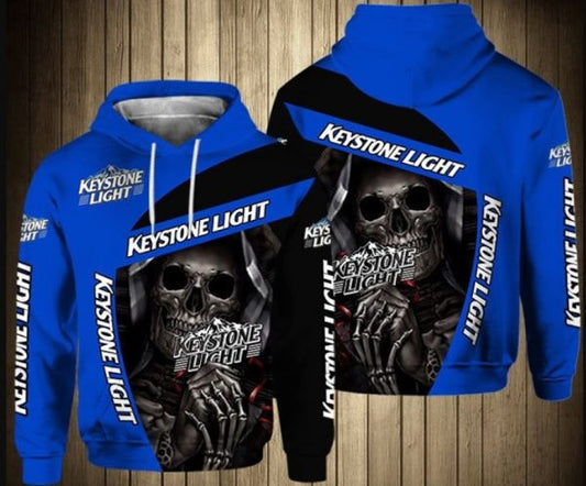Keystone Light Beer Skull 2k530 Lover Gift,keystone Light Beer Skull All Over Print 3d Hoodie 535 Moonbestprint