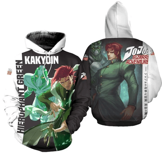 Kakyoin Hierophant Green Jojos Bizarre Adventure Anime Manga For Men And Women 3d Hoodie Zip Hoodie Moonbestprint