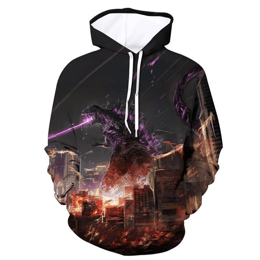 Godzilla Fighting 3d Hoodie Zip Hoodie Moonbestprint