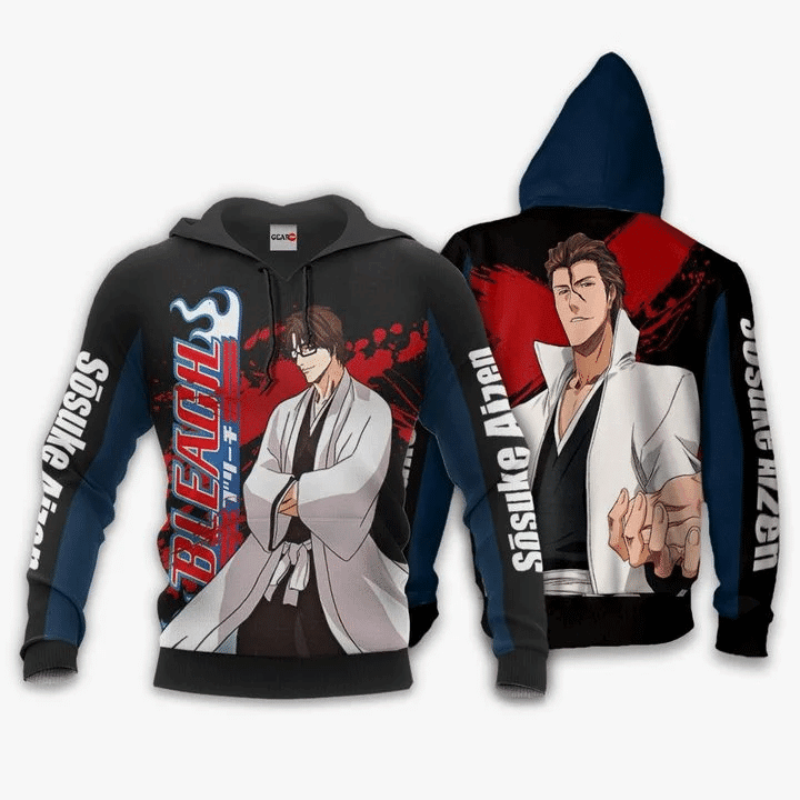 Sosuke Aizen Anime Manga Bleach For Men And Women 3d Hoodie Zip Hoodie Moonbestprint