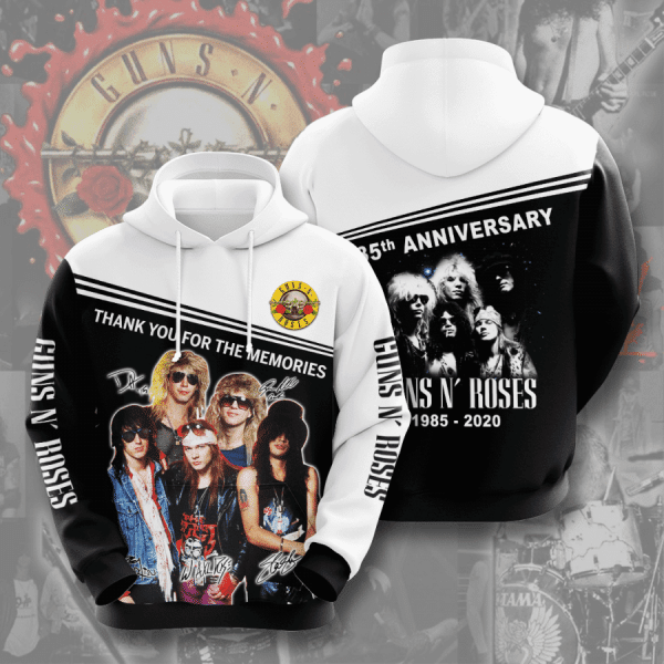 Guns N? Roses Anniversary 1985 2020 Signature Design Gift For Fan Custom 3d Hoodie All Over Printed Hoodie Moonbestprint