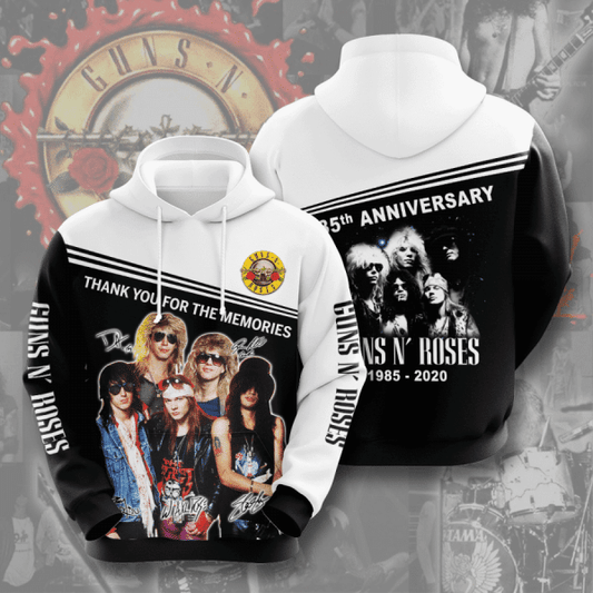 Guns N? Roses Anniversary 1985 2020 Signature Design Gift For Fan Custom 3d Hoodie All Over Printed Hoodie Moonbestprint