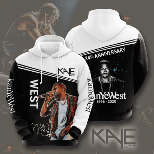 Kanye West 24th Anniversary 1966 2020 Signature Design Gift For Fan Custom 3d Hoodie All Over Printed Hoodie Moonbestprint