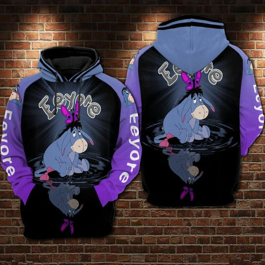 Eeyore And Butterfly Cartoon Winnie The Pooh Over Print 3d Hoodie Zip Hoodie Moonbestprint
