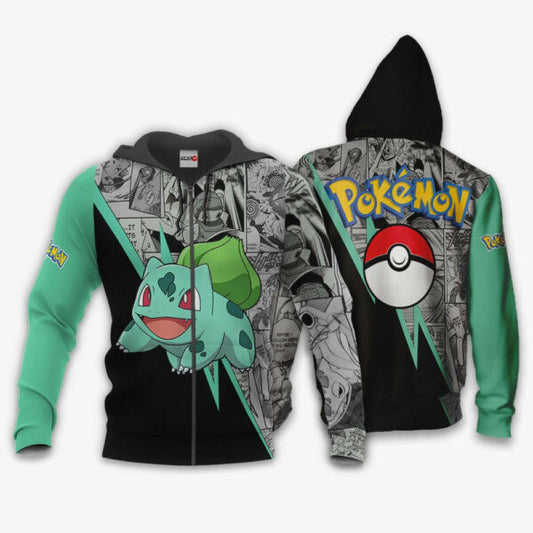 Bulbasaur Anime Pokemon Manga 1k726 Fan Gift Stylist Unisex Cartoon Graphic Outfits Aop 3d Hoodie, Zip Hoodie 344 Moonbestprint