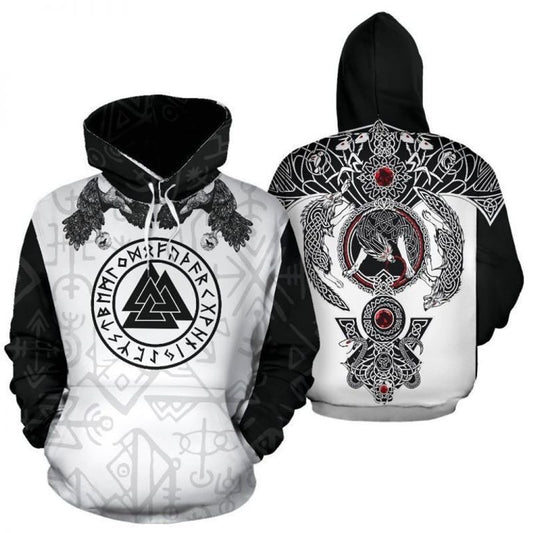 For The Vikings Lovers Wolf Icon 3d Hoodie Moonbestprint