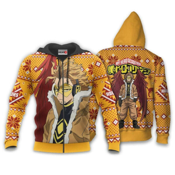 Keigo Takami Ugly Christmas Sweater Anime My Hero Academia Manga 2k39 Fan Gift Stylist Unisex Cartoon Graphic Outfits Aop 3d Hoodie Zip Hoodie 800 Moonbestprint
