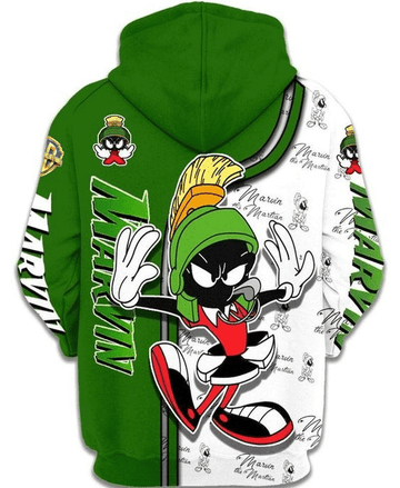 Marvin The Martian Looney Tunes Flims 44 Fan Gift Stylist Unisex Cartoon Graphic Outfits Aop Hoodie 247 Moonbestprint