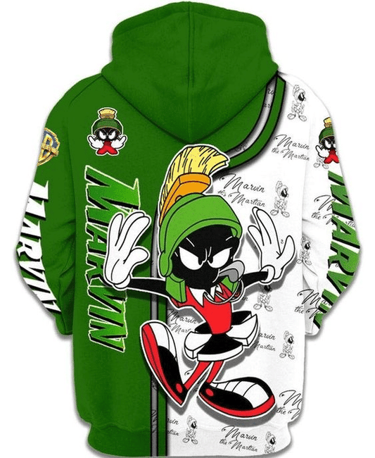 Marvin The Martian Looney Tunes Flims 44 Fan Gift Stylist Unisex Cartoon Graphic Outfits Aop Hoodie 247 Moonbestprint