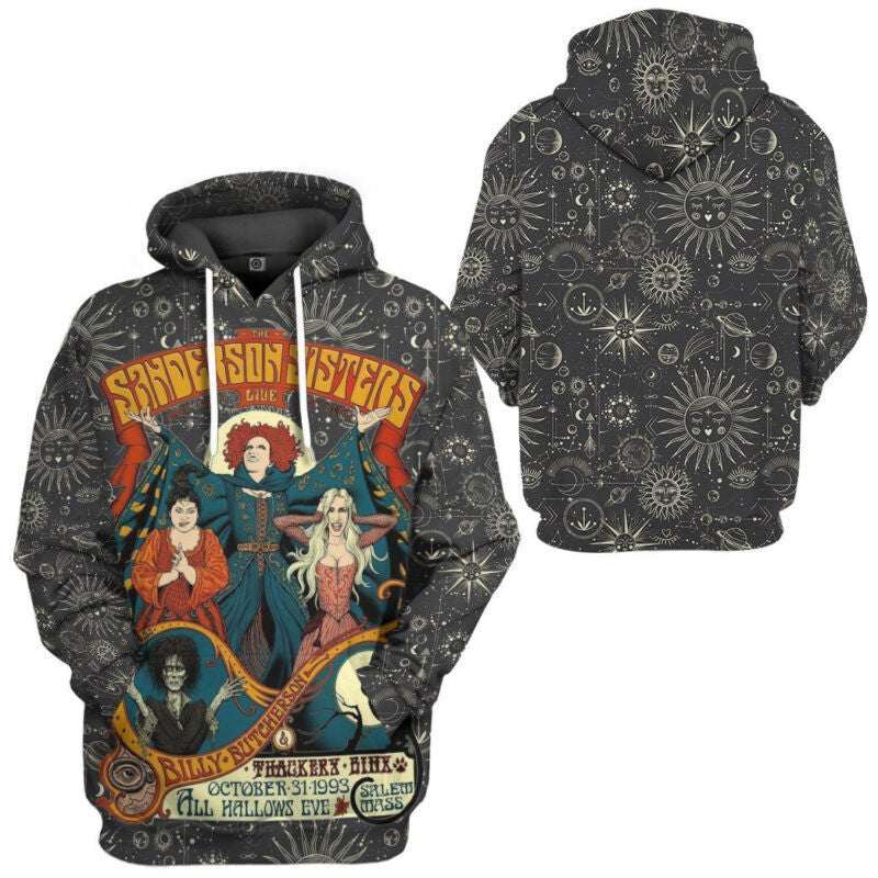 Hocus Pocus The Sanderson Sisters Witches Grey Hoodie Zip Hoodie Moonbestprint