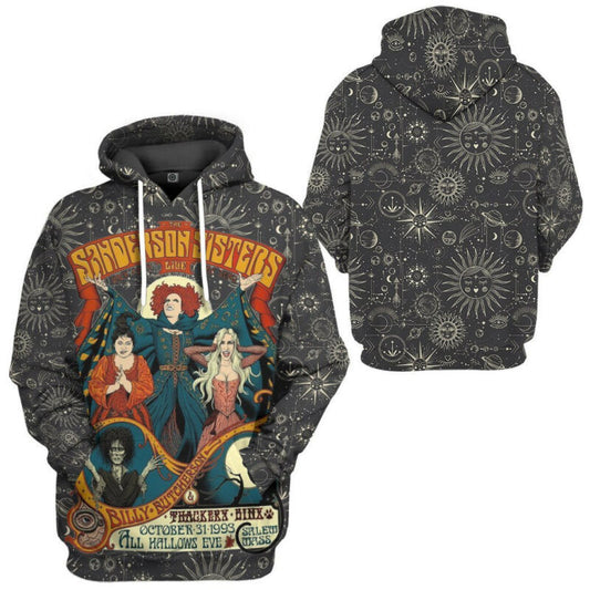 Hocus Pocus The Sanderson Sisters Witches Grey Hoodie Zip Hoodie Moonbestprint