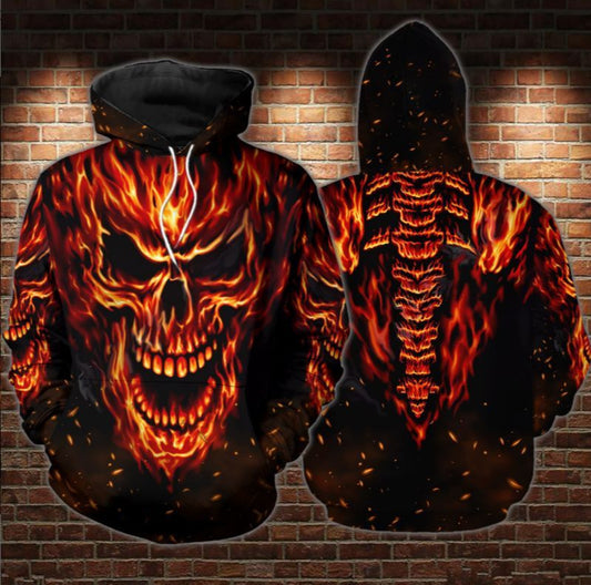 Inferno Over Print 3d Hoodie Zip Hoodie Moonbestprint